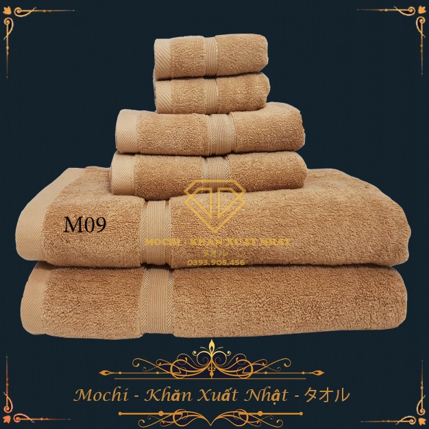 Bộ Combo 6 Khăn Mochi Gồm 3 Kích Thước Siêu Thấm Hút, Không Ra Màu Và Không Dính Lông Dùng Cho Cả Gia Đình