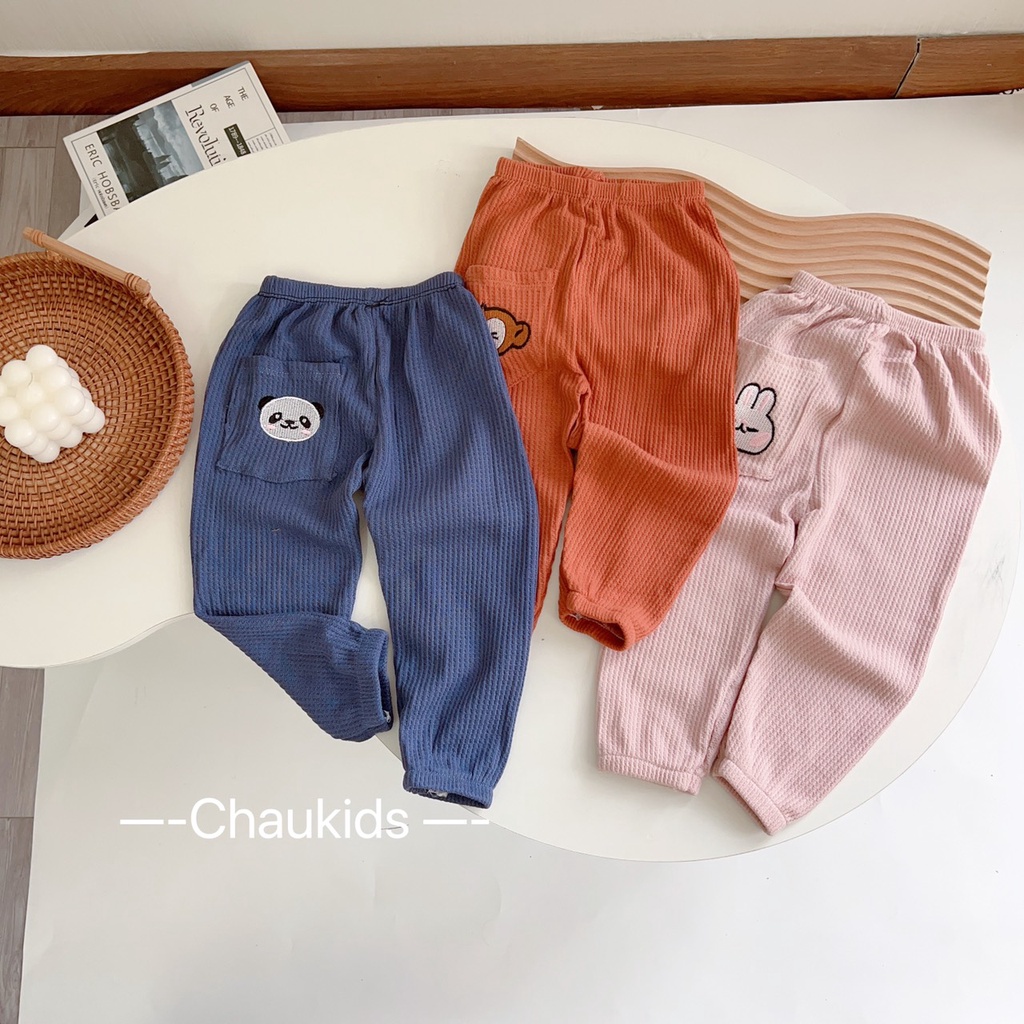 Quần cotton cho bé, Quần dài bé trai bé gái thu đông bo chun QUAN010