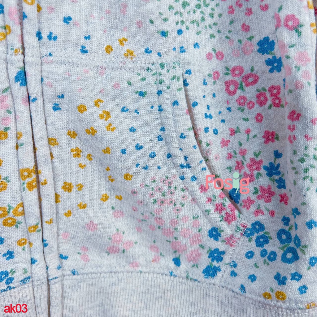 Áo Khoác Nỉ Bé Gái Oskos - Kem Hoa Nhỏ