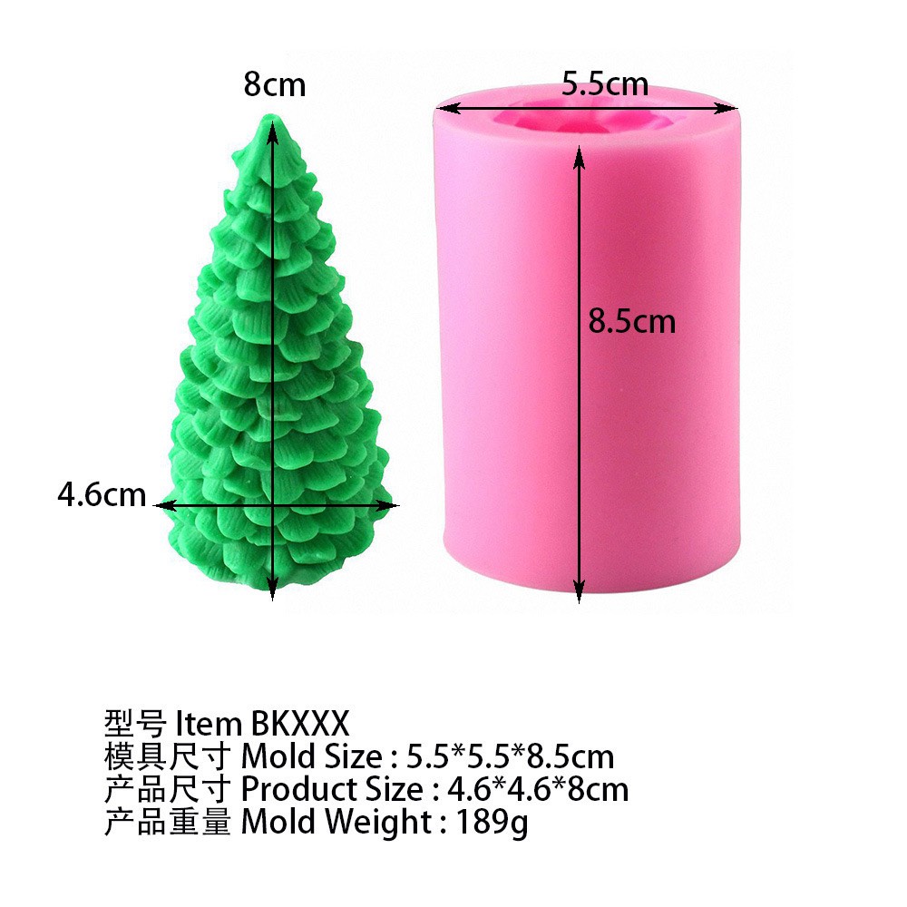 Khuôn silicone mẫu cây thông giáng sinh làm nến, đổ risin, rau câu