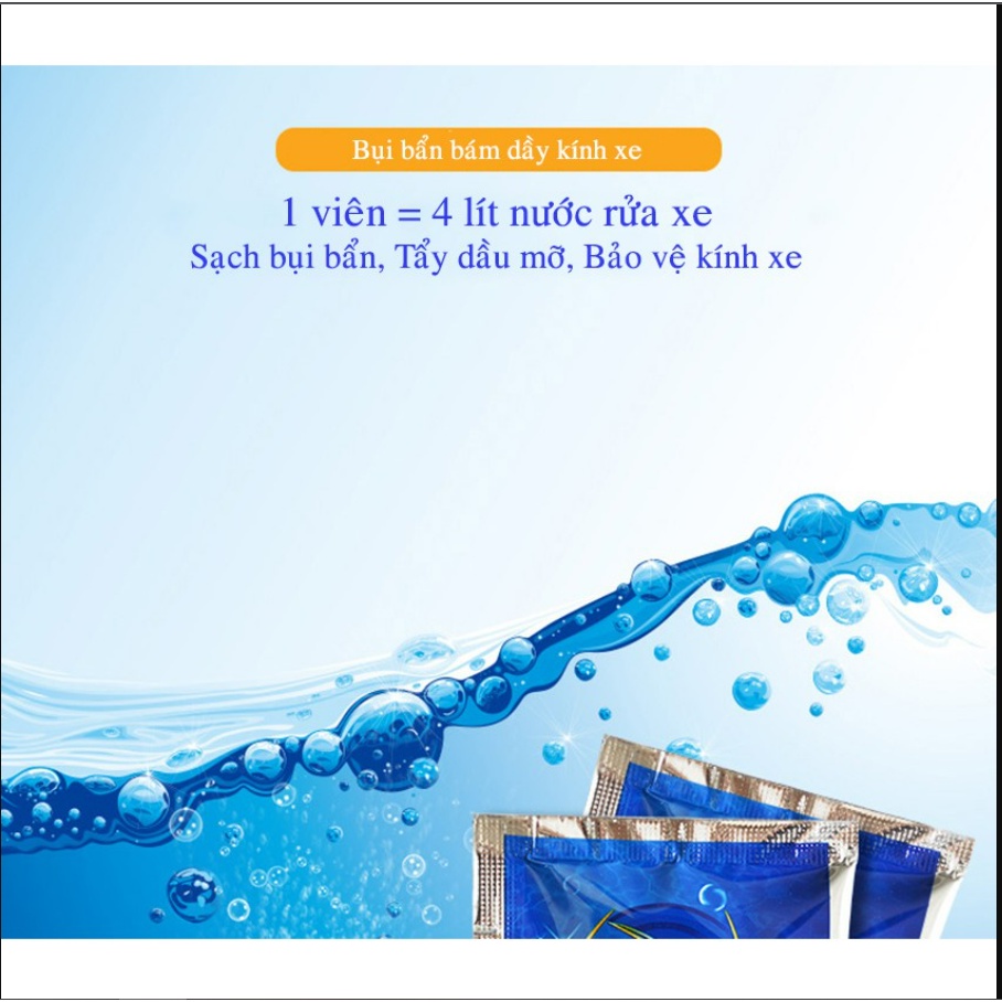 VIÊN SỦI RỬA KÍNH XE Ô TÔ SIÊU SẠCH- 1 VIÊN ĐƯỢC 4 LÍT NƯỚC LAKADO