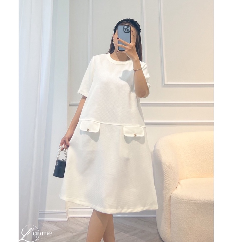 Váy bầu đẹp Opal Dress chất tweet mềm mại, cùng dáng chữ A phù hợp mọi vóc dáng, thiết kế bởi LAMME