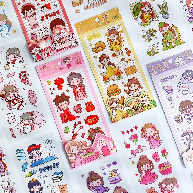 Set 6 tấm hình dán PET hoạ tiết hoạt hình Tiệm Ốc Sột-ST020