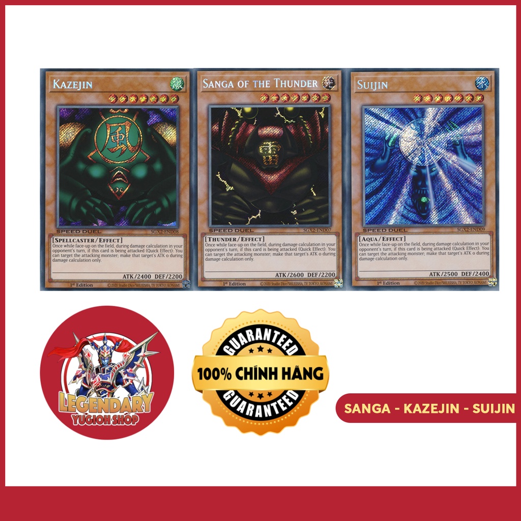 Bộ Sưu Tập Bộ 3 Gate Guardian Anh Em Mê Cung - Sanga, Kazejin, Suijin - Secret Rare SGX2