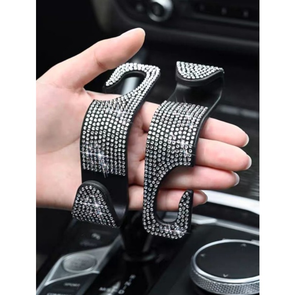 Móc Treo Đồ Sau Ghế Xe Hơi Đa Năng Có Đính Đá Sang Trọng Trang Trí Nội Thất Xe Hơi