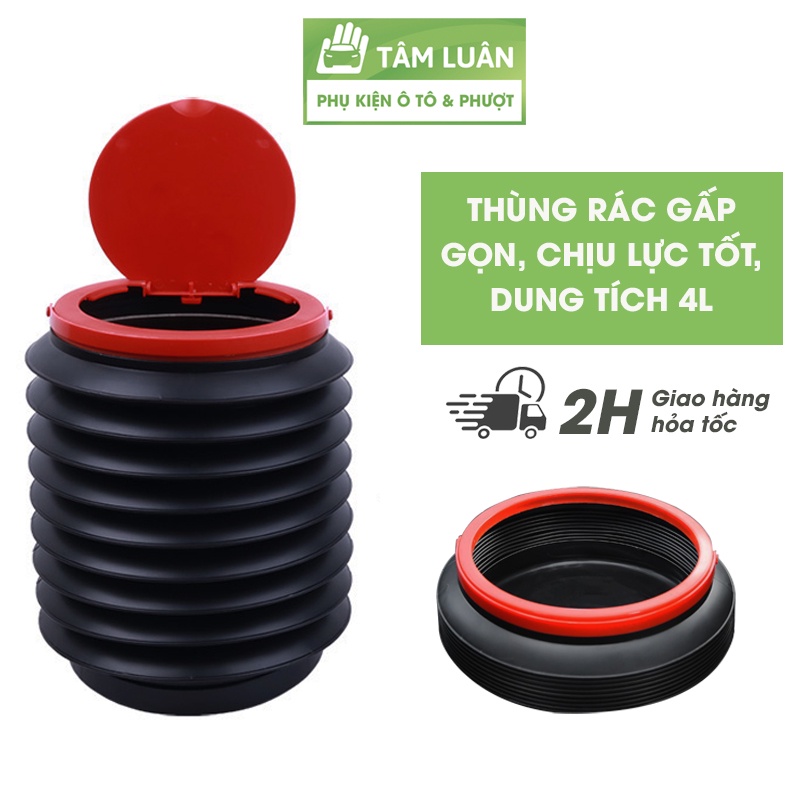 Thùng rác mini ô tô xe hơi gấp gọn đa năng Tâm Luân, phụ kiện ô tô, dã ngoại