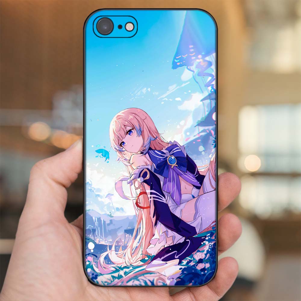 Ốp lưng iPhone 7, 8 dẻo đen cạnh vuông in hình Sangonomiya Kokomi Genshin Impact