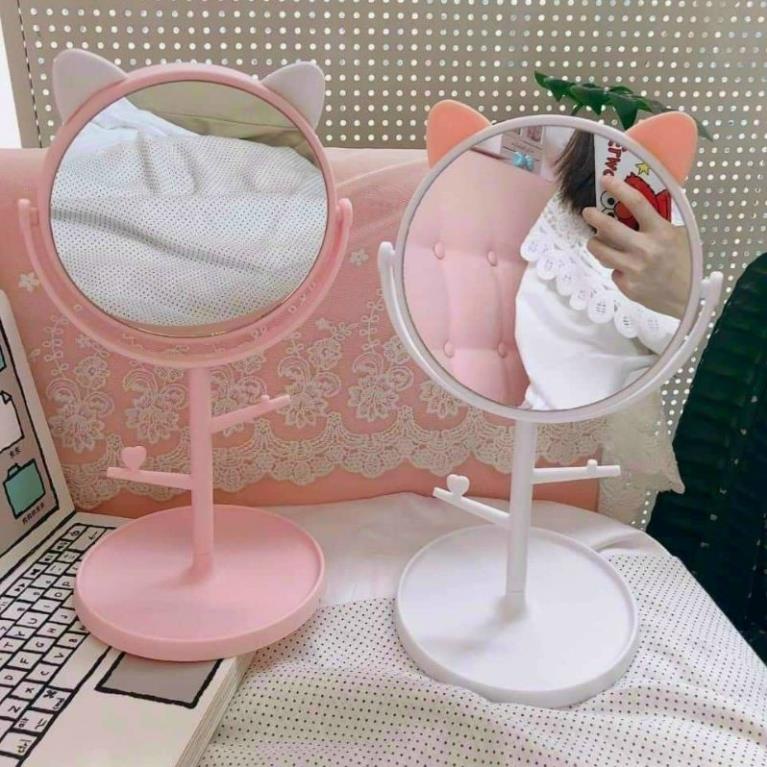 kho sỉ  Gương Tai mèo Để bàn Đáng yêu