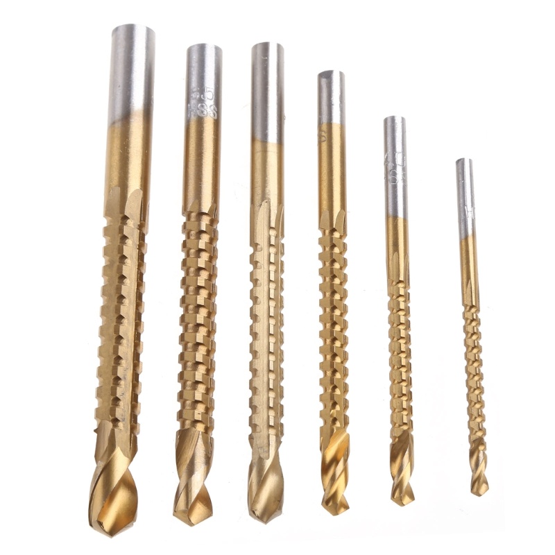 Bộ 6 Mũi Khoan Cắt Gỗ HSS Bằng Kim Loại Chuyên Dụng