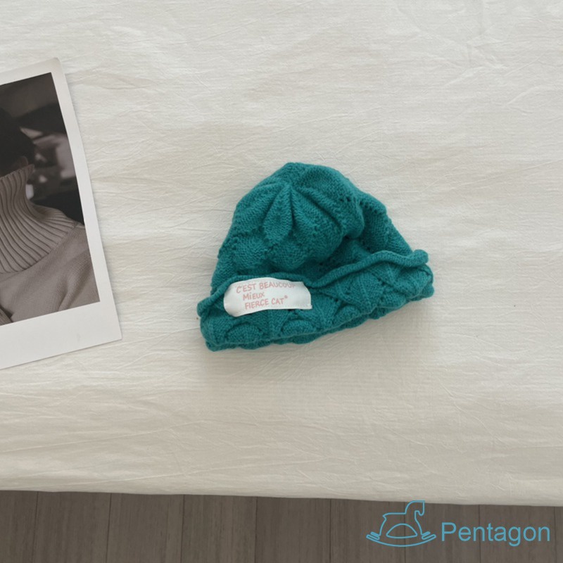 Mũ Len Trùm Đầu Màu Trơn Dễ Thương Cho Bé