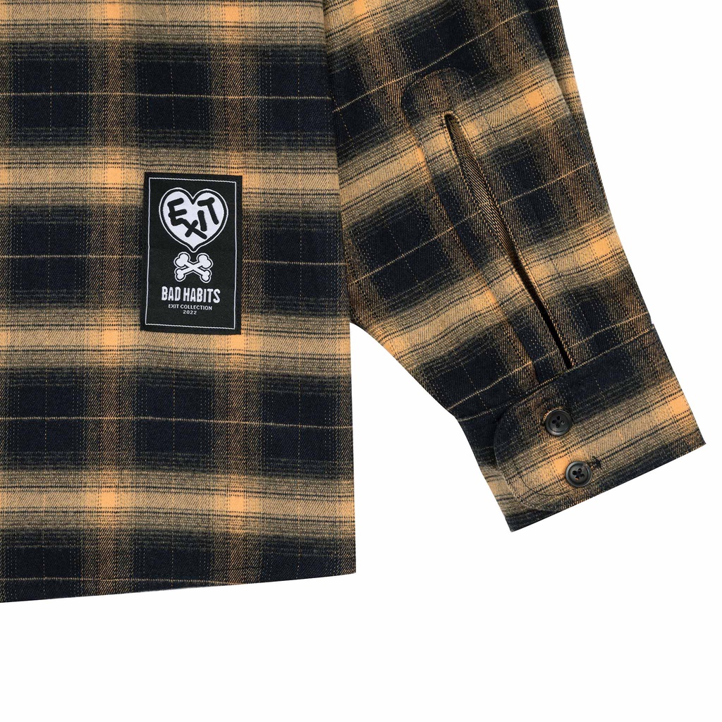 Áo Sơ Mi Nam Bad Habits OLD SKOOL FLANNEL YELLOW - Local Brand Chính Hãng