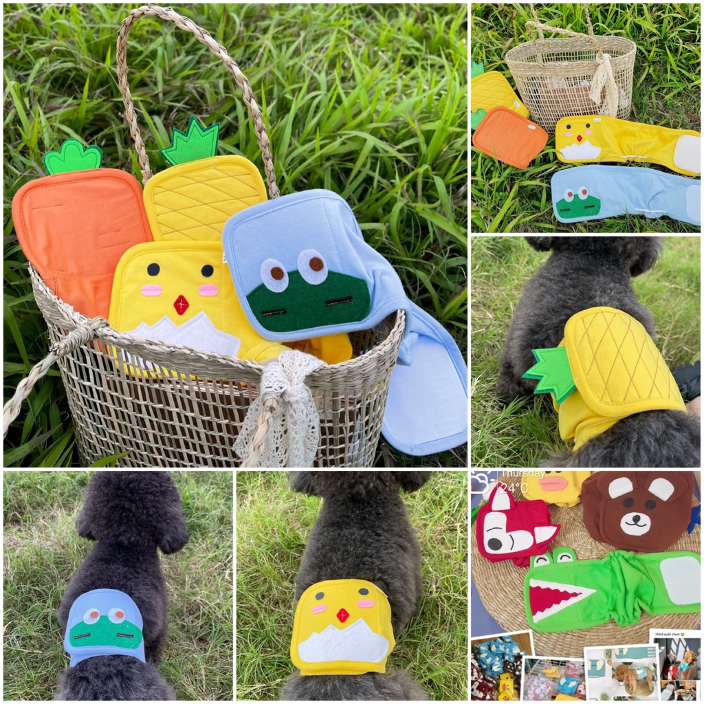Đai quấn cho chó đực hình thú siêu dễ thương Yellow housepet