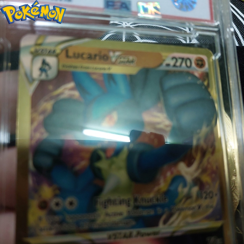Bán thẻ pokemon nhôm mạ vàng Lucario SWSH 214 VStar kungfu Yoga Tặng kèm bảo vệ thẻ 1459 d24 53