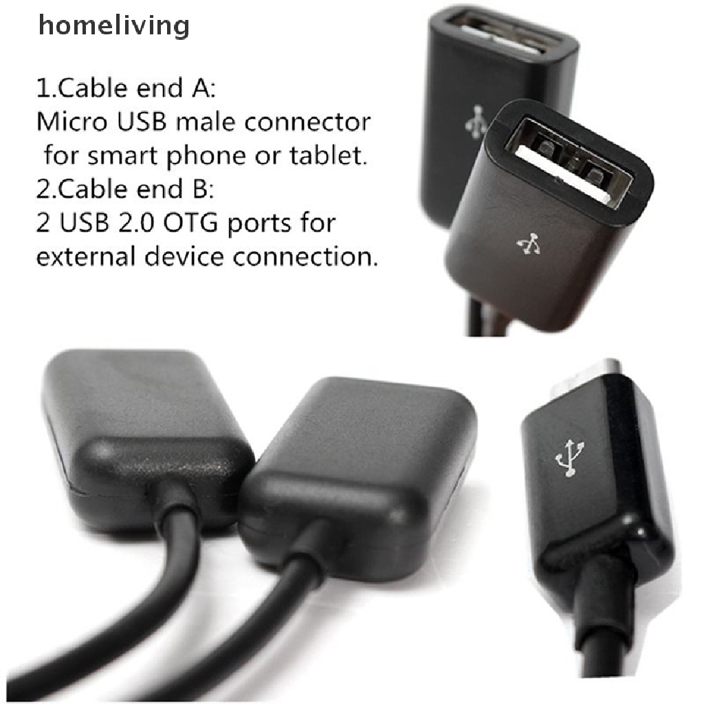 Dây Cáp Chuyển Đổi Hai Cổng Micro USB OTG Cho Máy Tính Bảng / PC / Điện Thoại Thông Minh