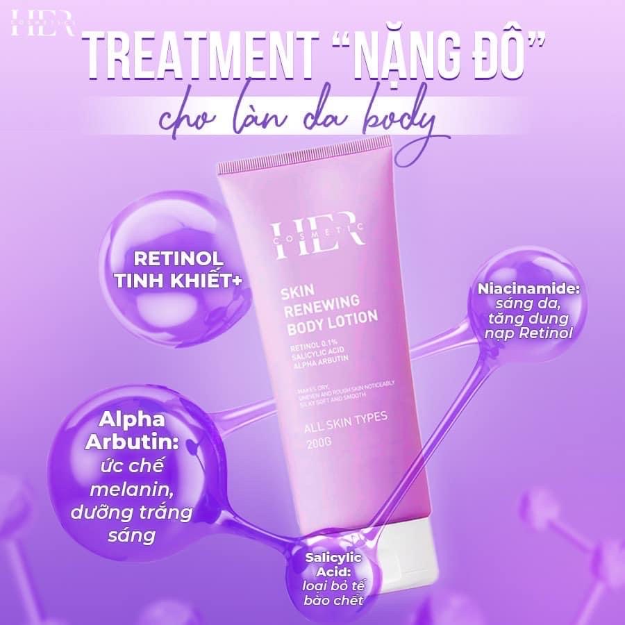 Kem Body Skin Renewing Body Lotion Trắng Da Dưỡng Ẩm Ngắn Ngừa Mụn Lão Hoá Da Dạng Tuýp 200gr