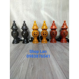 Đèn thờ gỗ chàm thập giá - đèn đứng - 20cm .