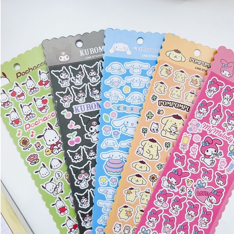 Zanmo Hình dán sticker lấp lánh hoạt hình sanrio kuromi pochacco kitty melody cinnamoroll