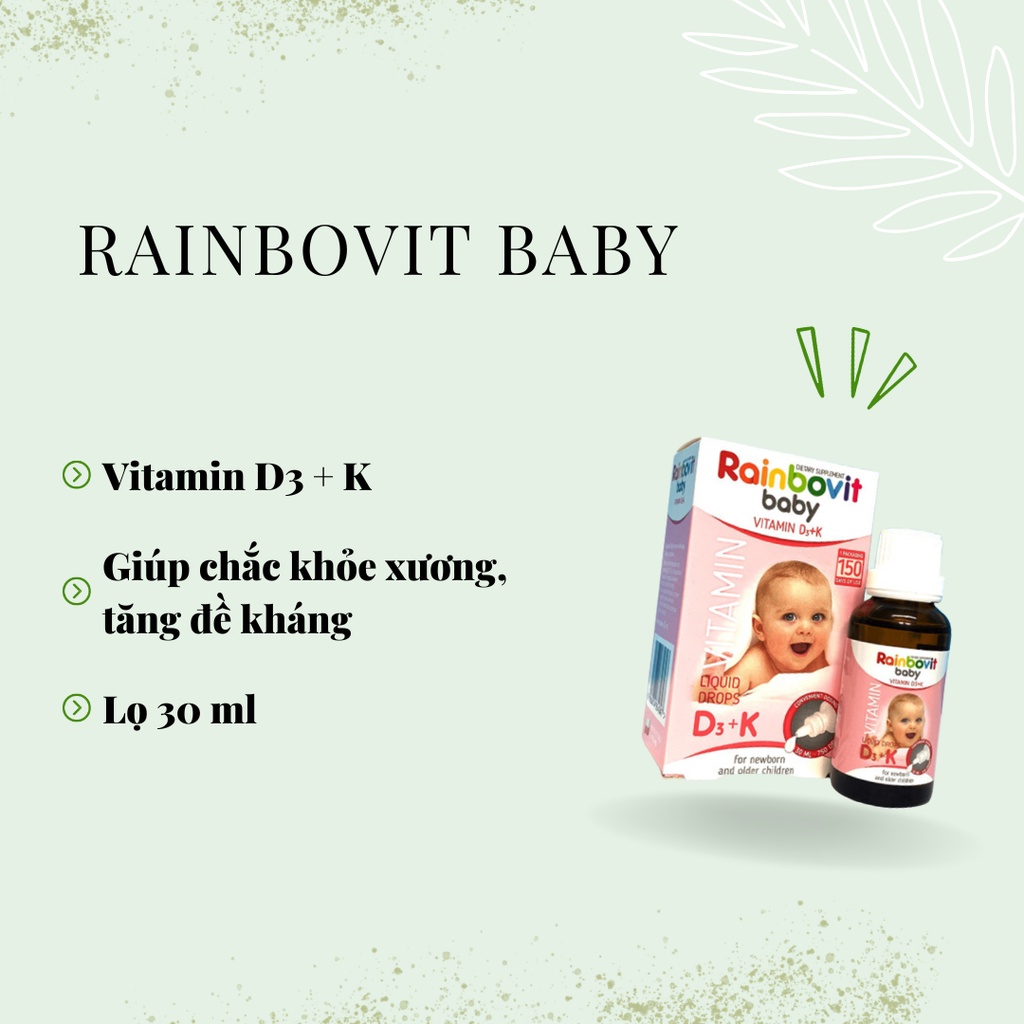 VITAMIN D3 + K RAINBOVIT BABY 30ML - NHẬP KHẨU BA LAN