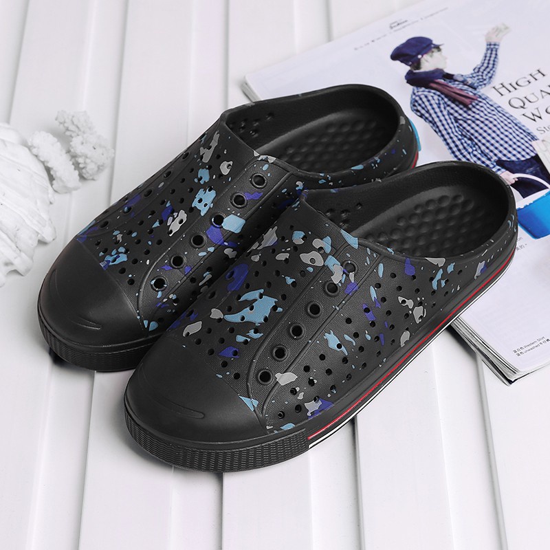 ✕✜✥Đôi Dép Sandal Phối Lỗ Thoáng Khí Chống Trượt Phong Cách Cổ Điển Thời Trang Mùa Hè Cho Nam Và Nữ