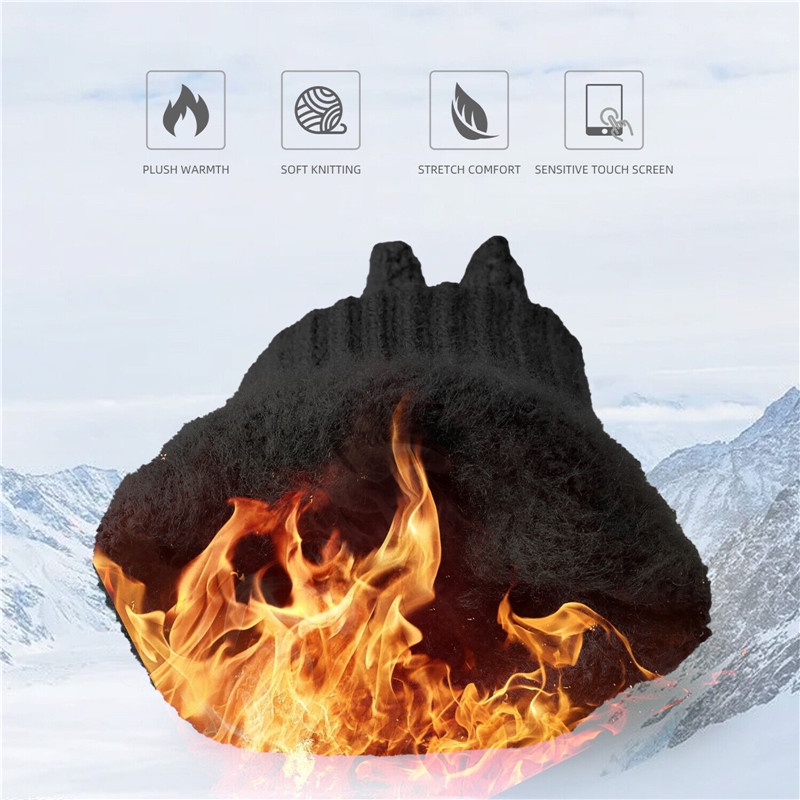 Găng tay len nữ lót lông - Cảm ứng điện thoại (Có video)