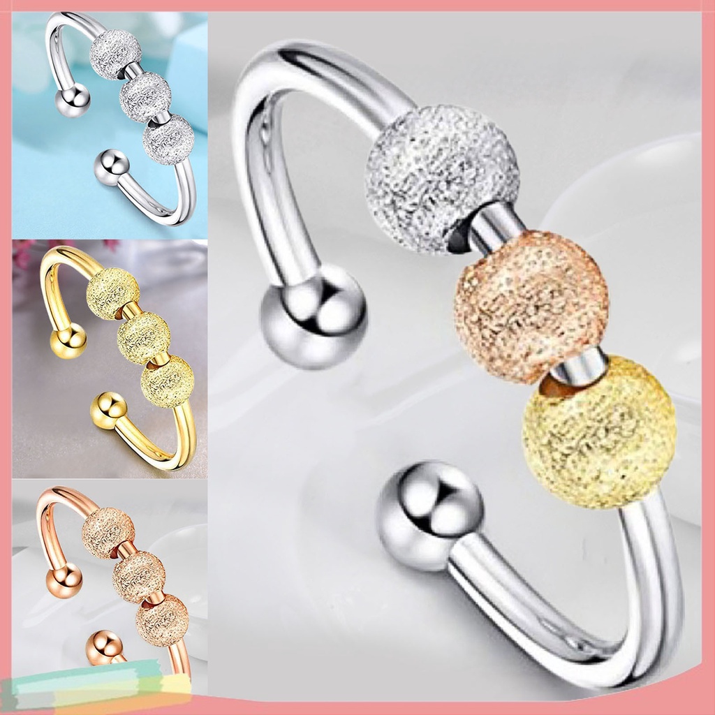 Nhẫn hợp kim trang trí hạt tròn có thể điều chỉnh kích thước