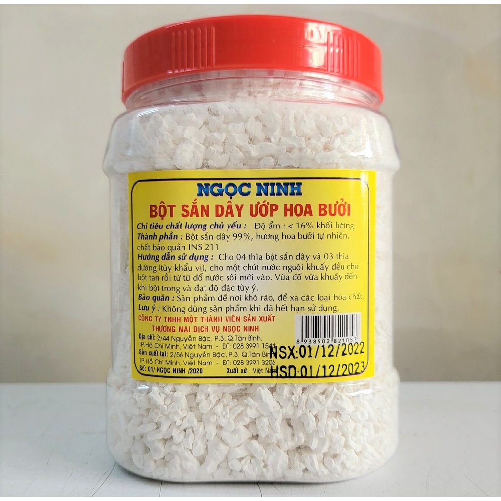 [Hủ 500g] BỘT SẮN DÂY ƯỚP HOA BƯỞI [VN] NGỌC NINH Kudzu Powder With Grapefruit Flower Flavor