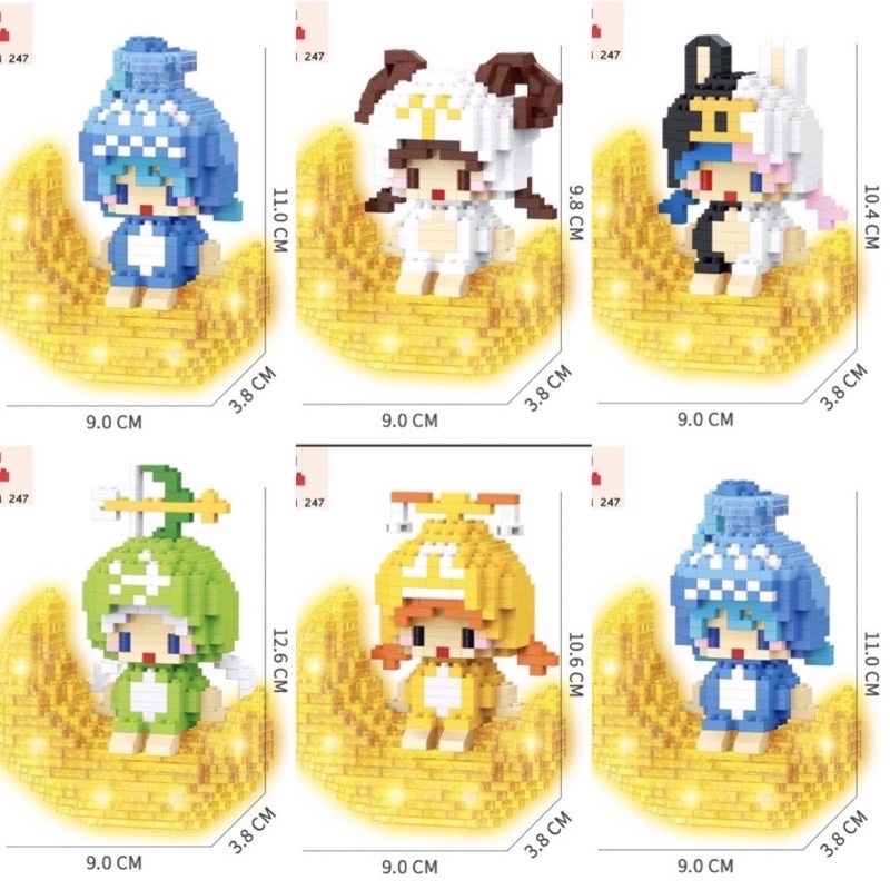 Mô hình lego 12 cung hoàng đạo, có đèn, cực yêu