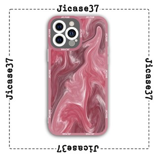 Ốp lưng iphone và samsung xiaomi oppo cạnh vuông Jicase gợn sóng hồng 