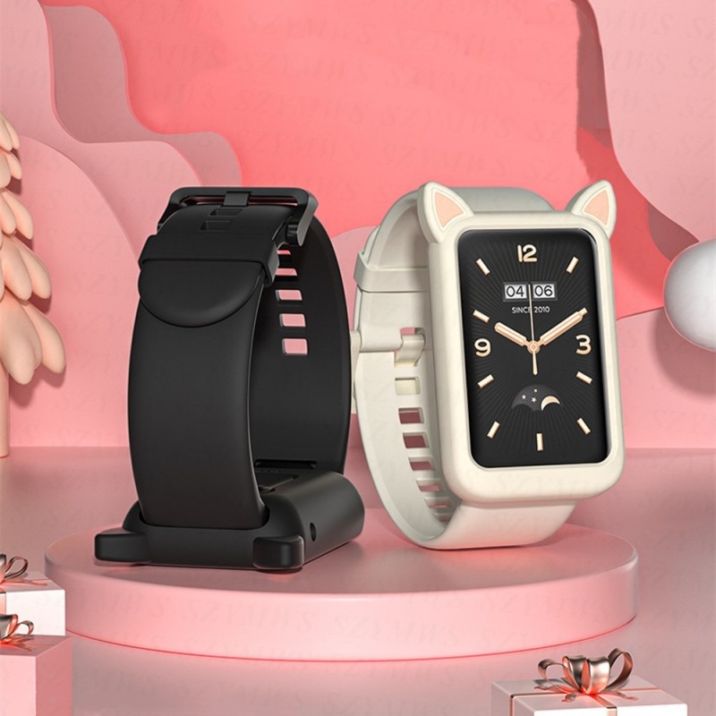 Ốp Lưng Silicone + Dây Đeo HìNh Tai MèO Cho Xiaomi Mi Band 7 Pro 7Pro