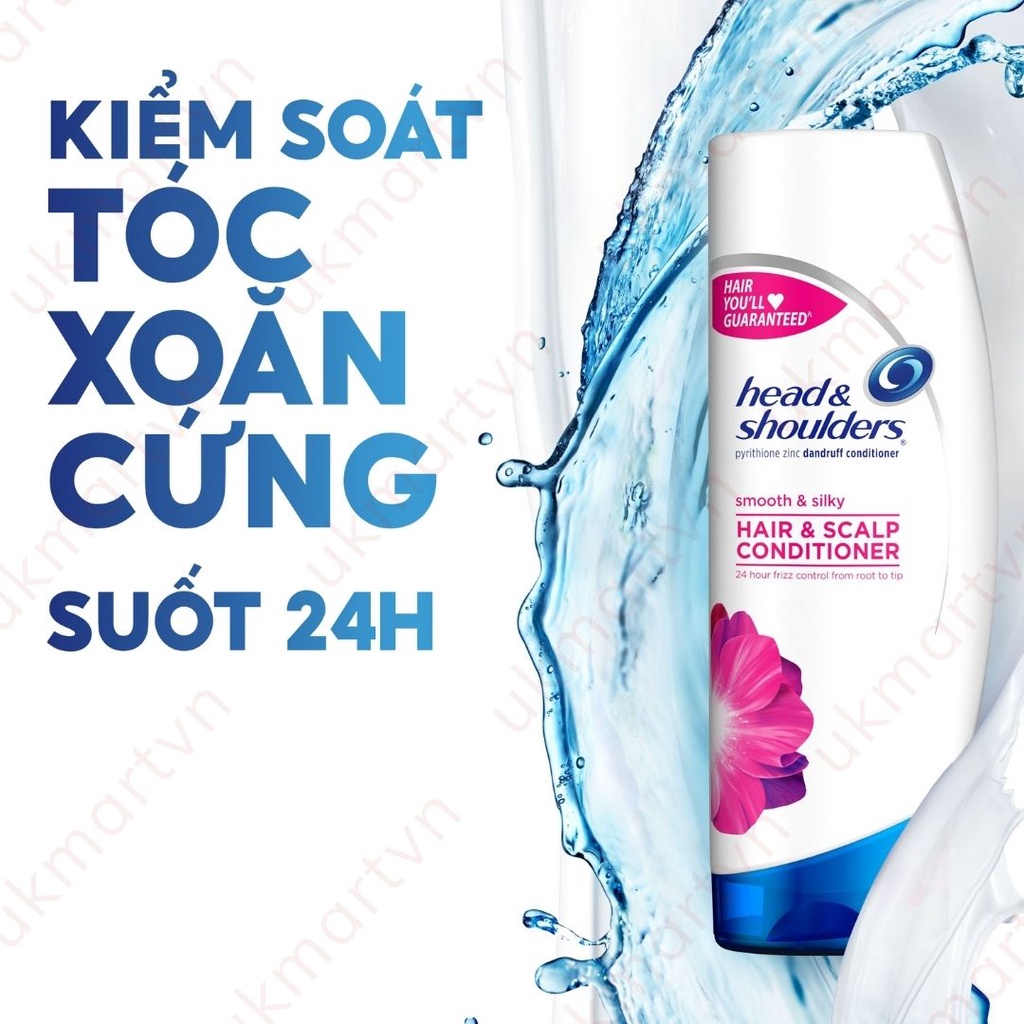 Dầu Gội &amp; Xả Óng Mượt 2In1 Head &amp; Shoulders Smooth &amp; Silky 650ml - Dry Scalp Care 700ml