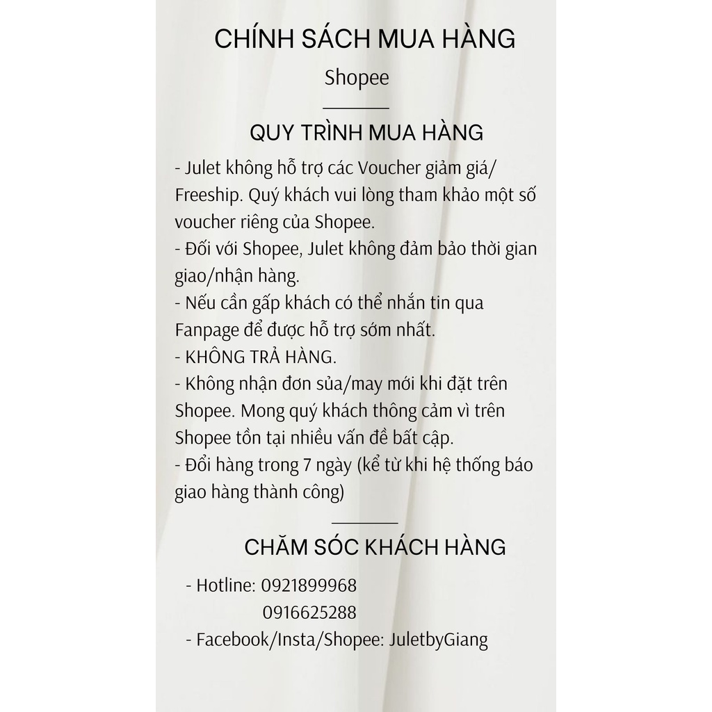 Váy trắng dạ mỏng 6 khuy- SIZE S/M/L- HÀNG CHÍNH HÃNG- JuletbyGiang