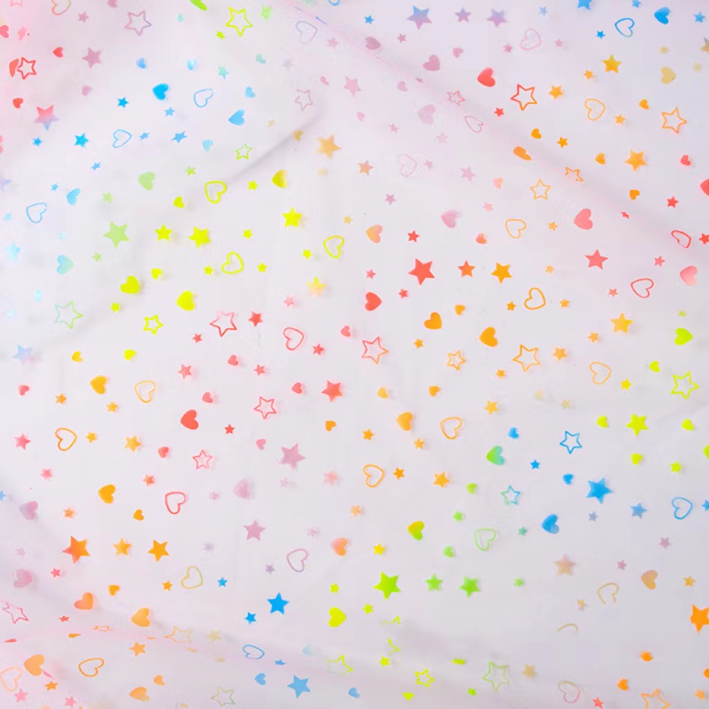 Vải Gạc In Hình Trái Tim Nhiều Màu Sắc Làm Đồ Thủ Công Cho Bé