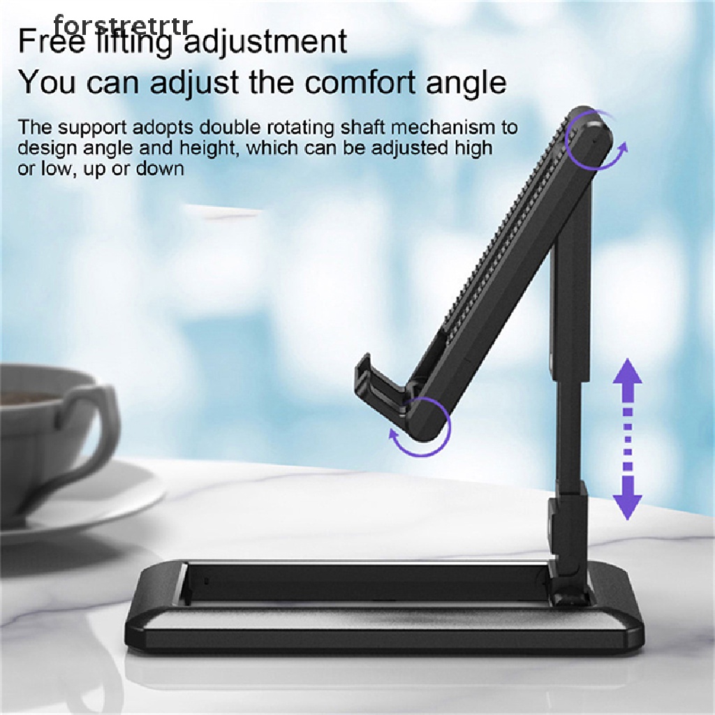 Forstretrtr Portable Tablet Mobile Phone Desktop Holder Adjustable Desk Smartphone Stand EN