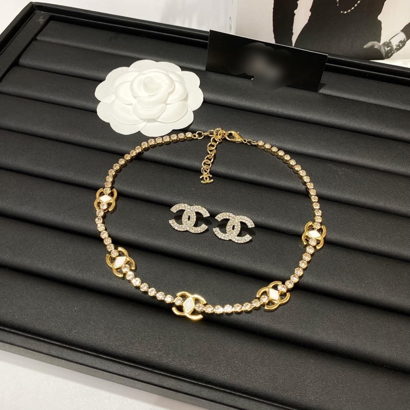 Set vòng cổ khuyên tai hãng cao cấp thời trang