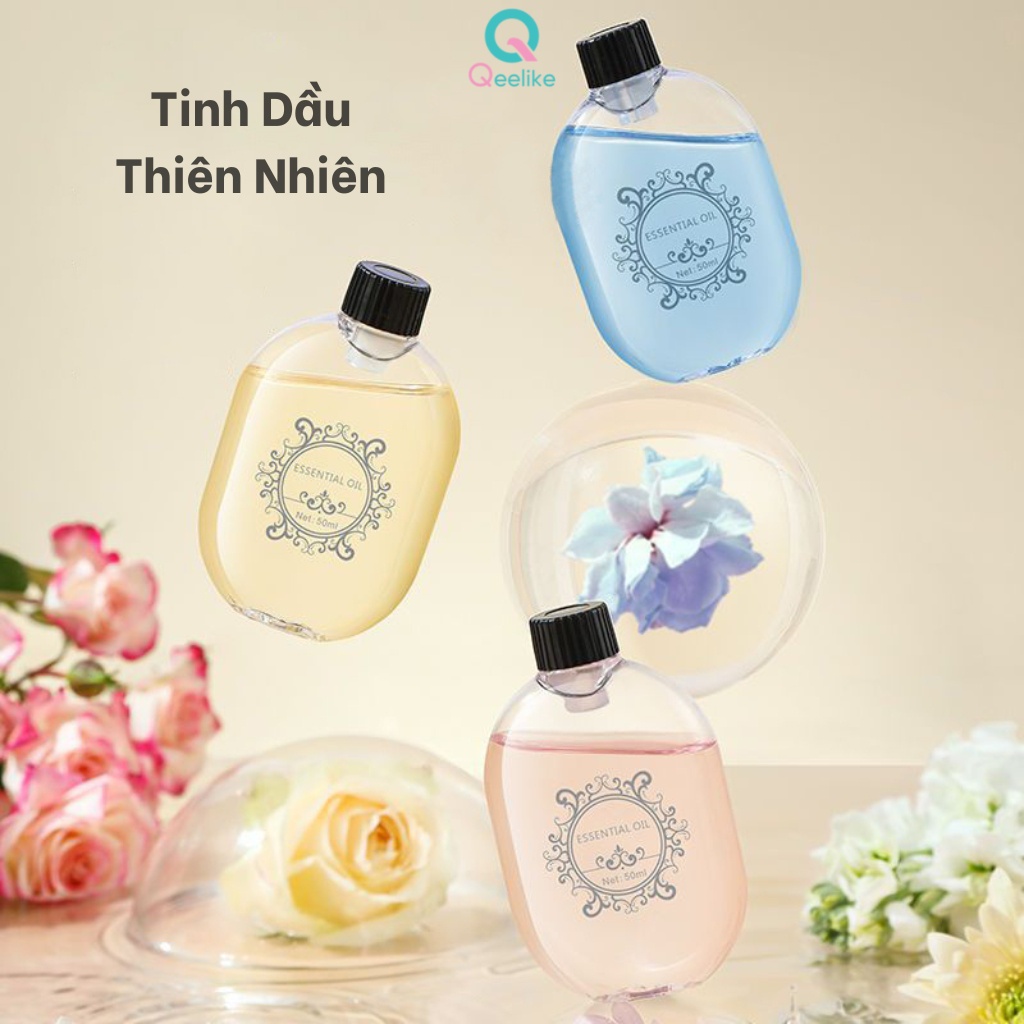 Nước hoa thơm phòng Qeelike, tinh dầu thiên nhiên dùng cho máy xịt thơm phòng có 5 mùi hương, lọ 50ml