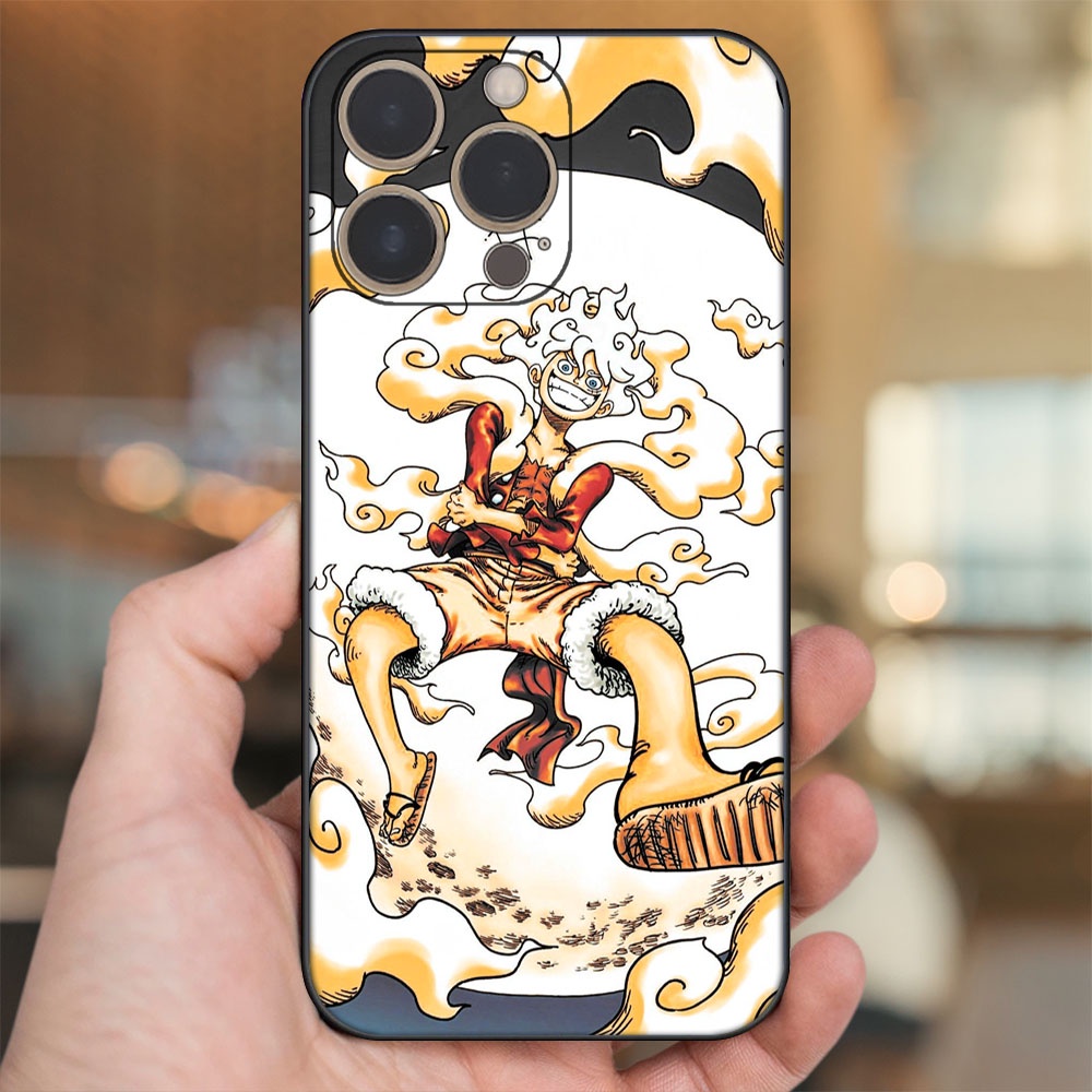 Ốp lưng iPhone 13 Pro dẻo đen cạnh vuông in hình Luffy Gear 5 Nika One Piece Đảo Hải Tặc
