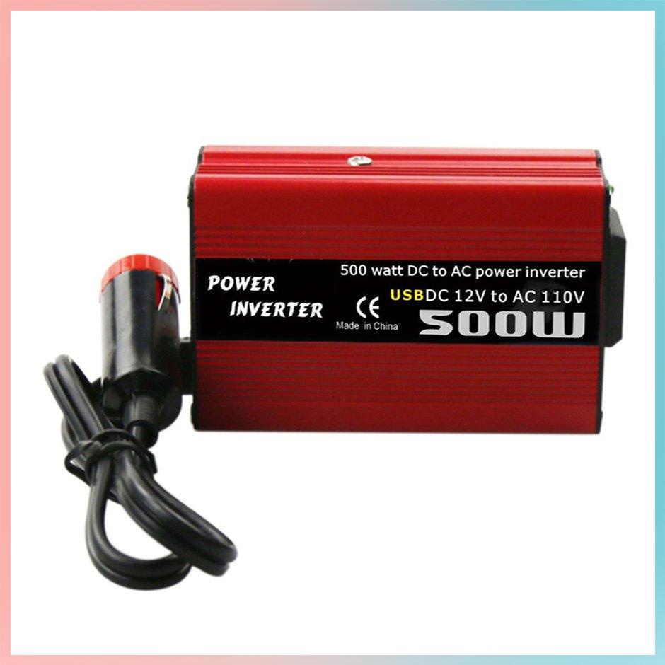 【giao hàng hôm nay>>>500W DC to AC Power Converter DC 12V to 110V 220V AC Car Inverter Automatic Transformer With Dual USB Car Adapter