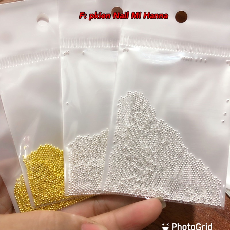 Bi tròn sezi nhỏ - đính gắn trang trí móng tay - mầu bạc và mầu vàng