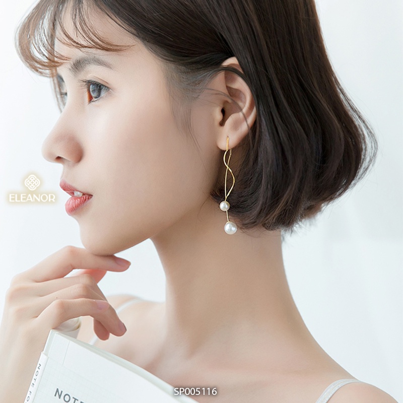 Bông tai nữ Eleanor Accessories dáng dài gắn ngọc nhân tạo thanh lịch phụ kiên trang sức 5116