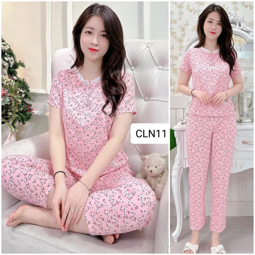QUẦN ÁO NỮ MẶC NHÀ 10 MÀU CHẤT LIỆU LỤA MẪU TAY CỘC QUẦN DÀI FOM DÁNG ĐẸP HỌA TIẾT XINH NHIỀU MÀU