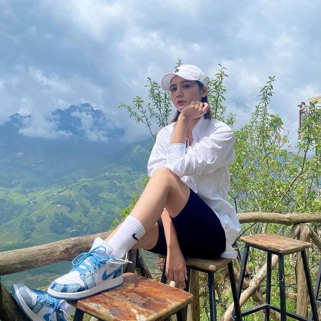 Giày Nike Nữ Jordan 1 Low Washed Denim Chính Hãng 🔴SIMPLE SNEAKER🔴 Nike Air Jordan 1 Vải Denim Cổ Thấp