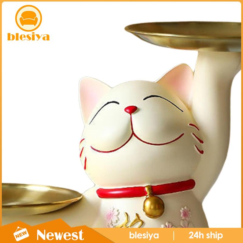 [Blesiya] Khay Đựng Tượng Mèo May Mắn Đa Năng Trang Trí Phòng Ăn