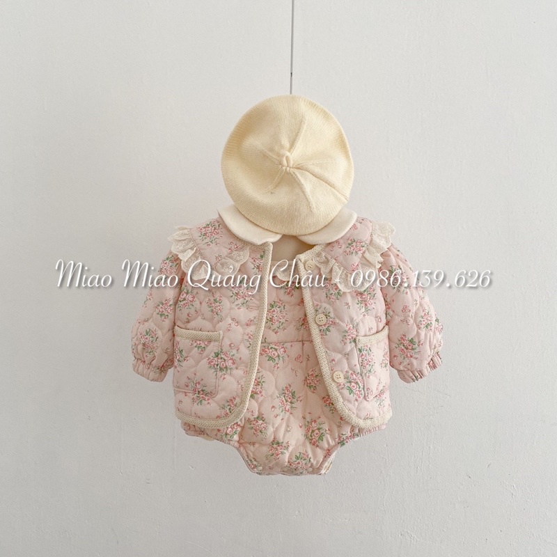 body suit lót nỉ, áo khoác cho bé gái từ 3 tháng đến 3 tuổi