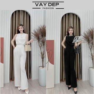 Set lụa cúc vai đen trắng sang trọng cao cấp