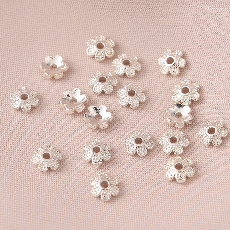 Giá Đỡ 10 Hạt Xỏ Lỗ Bằng Đồng Mạ Bạc Dày Dặn Dùng Làm Trang Sức diy