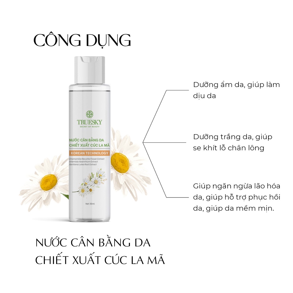 Nước cân bằng da Truesky chiết xuất cúc la mã 35ml