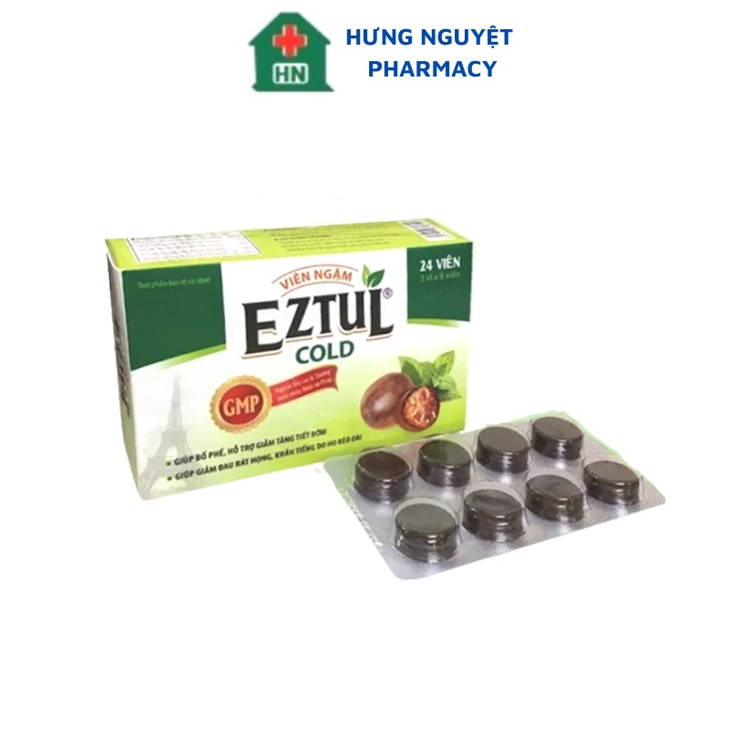EZTUL COLD viên ngậm giảm đau rát họng, ngứa họng, khản tiếng, ho kéo dài
