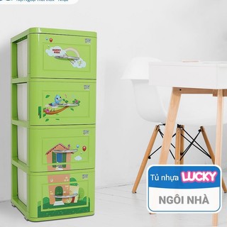 Tủ nhựa LucKy Quy Phúc + 4 tầng: 38 x 41 x 100 cm Cm- BẢO HÀNH 10 NĂM