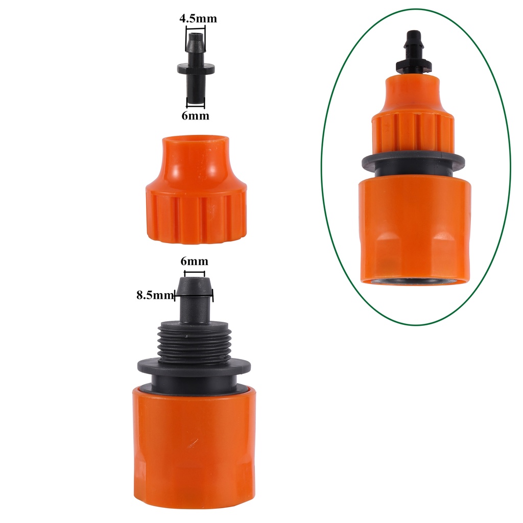 Đầu Nối Ống Nước Tưới Cây Nhanh Chóng 4 / 7mm 8 / 11mm