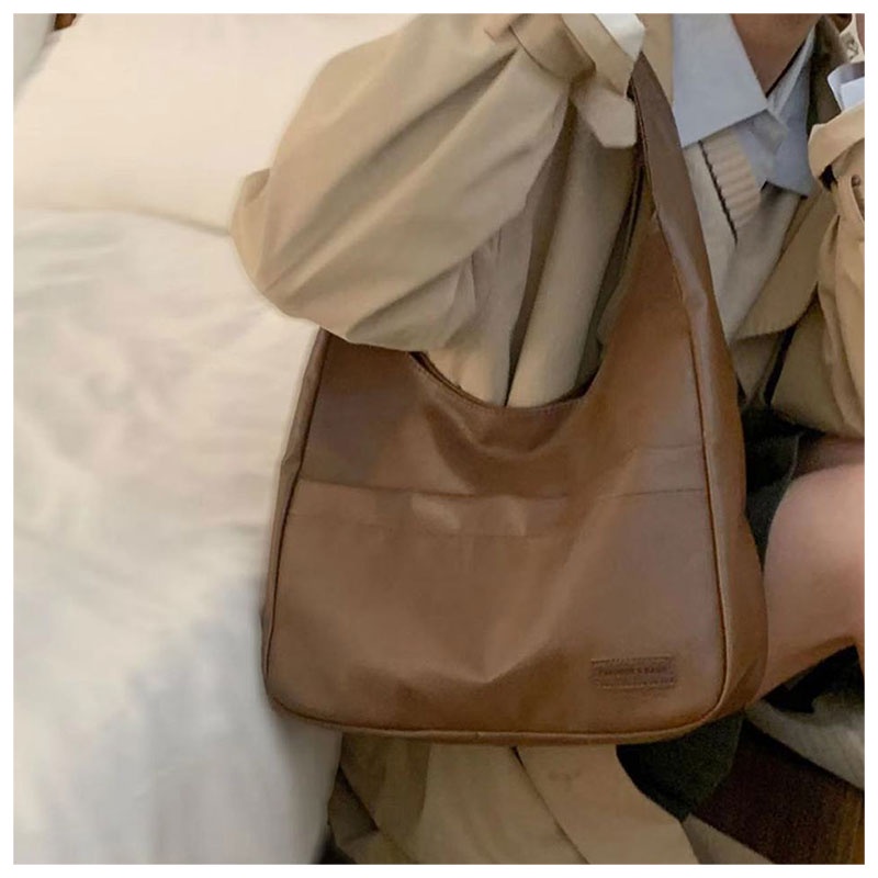 Menas Túi Xách Da PU Đeo Vai Màu Trơn Thời Trang Cao Cấp Dễ Phối Đồ Đi Làm